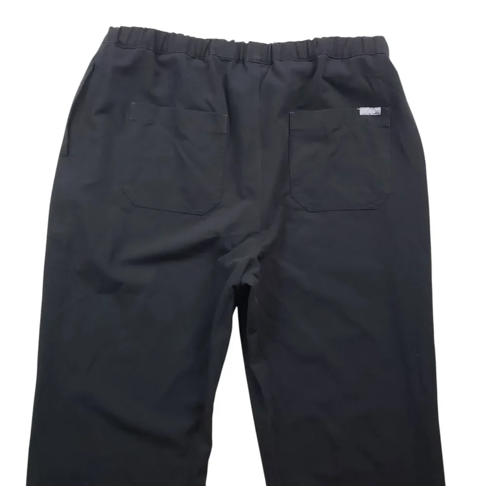 Figs Pisco Scub Pants Mens Large Black Drawstring Stretch Technical